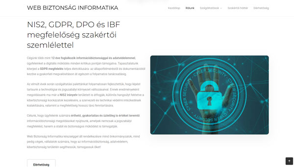 NIS2, GDPR, DPO és IBF - WEB BIZTONSÁG INFORMATIKA